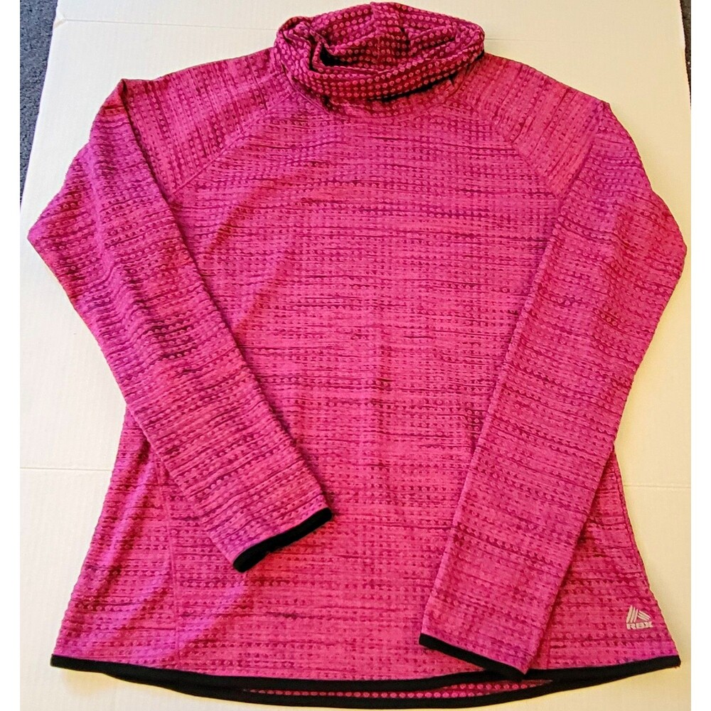 RBX Women’s Pink Cowl Neck Long Sleeve Stretch Knit Activewear Pullover M